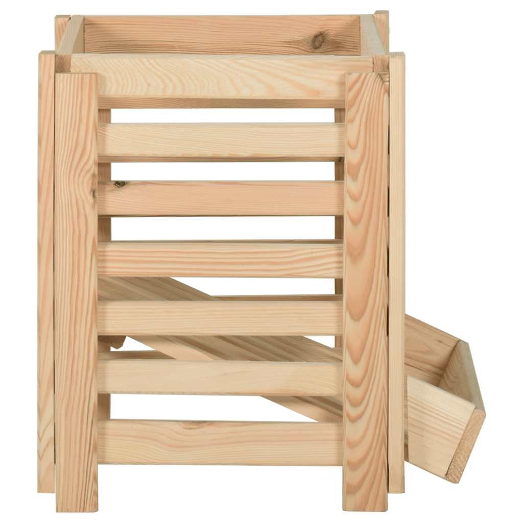 Kartoffelkiste aus massivem Kiefernholz 60x40x50 cm stapelbar mit Belüftung, praktische Aufbewahrungsbox für Gemüse, Organizer für Küche und Vorrat, robuste Kisten zur Ordnung und Lagerung