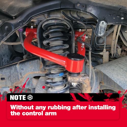 Image of KSP Front Upper Control Arms for 2-4 inch lift,Suspension Control Arm Compatible with 2007-2021 Toyota Tundra Sequoia,Adjustable UCA with Ball joint,PU Bushing,Red,2PCS