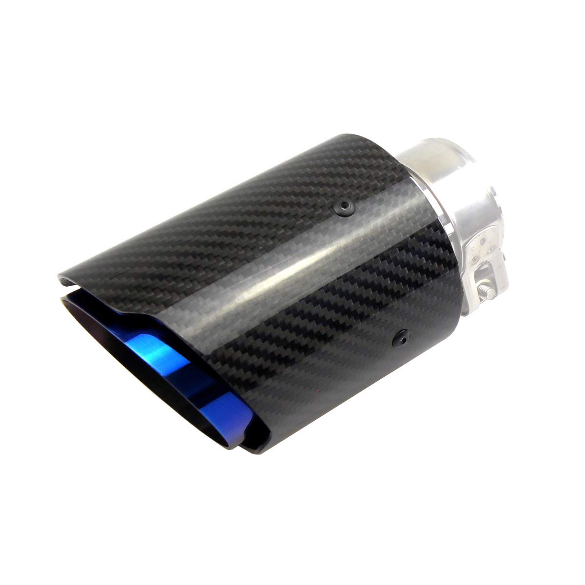 Kipalm Carbon Fiber Exhaust Tip Bolt-On Exhaust Pipe Glossy Tailpipe Blue Burnt Stainless Steel Muff