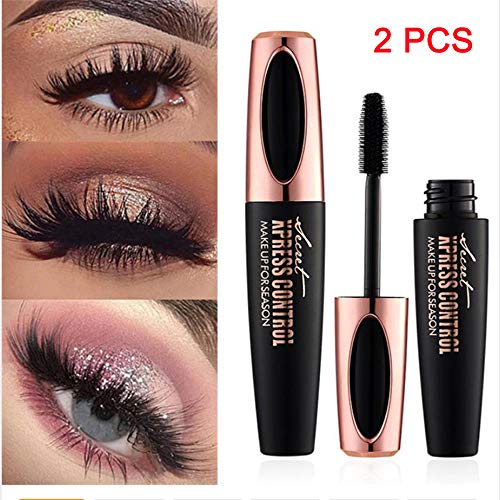 4D Silk Fiber Lash Mascara Natural Thick Thickening Mascara, Long Lasting, Waterproof & Smudge-Proof Charming Eye Makeup-2Pcs
