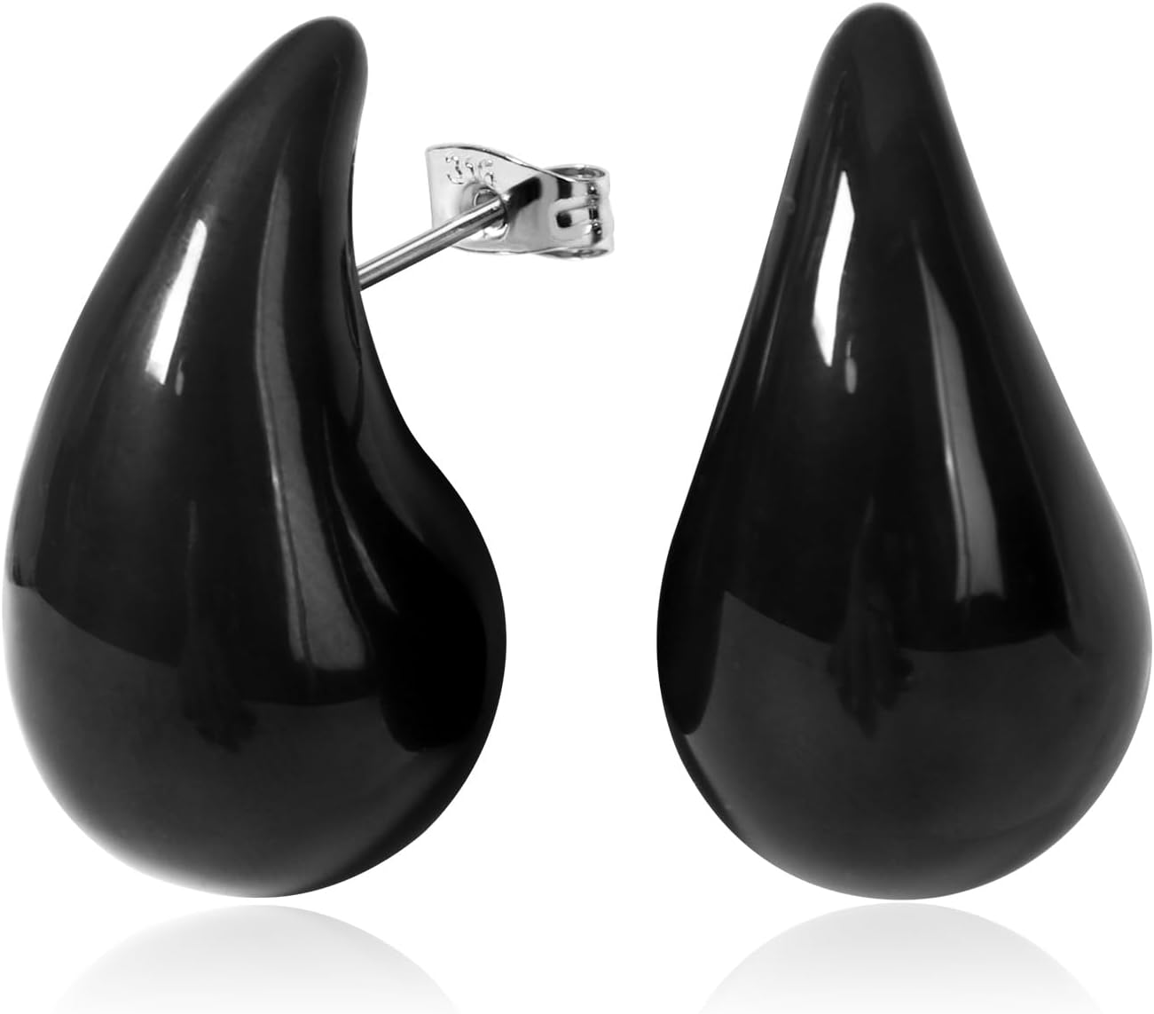 925 Sterling Silver Natural Stone Teardrop Earrings/ 18K Gold Plated Stainless Steel Colorful Enamel Teardrop Earring Jewelry Birthday Valentine's Day Gift for Women