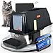 POOBOX® Katzenklo Edelstahl mit Deckel auslaufsicher | 3-in-1 Katzentoilette geschlossen offen | inkl Geruchsfilter Schaufel Matte & Stufe | Stainless Steel Cat Litter Box | Edelstahl Katzenklo