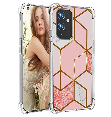 Starhemei for OnePlus 9 Case [Not Fit OnePlus 9 Pro], Case for OnePlus 9 5G, Shock Absorption Flexible Gasbag Protection Soft TPU Phone Case Cover for OnePlus 9 (Pinkplaid)