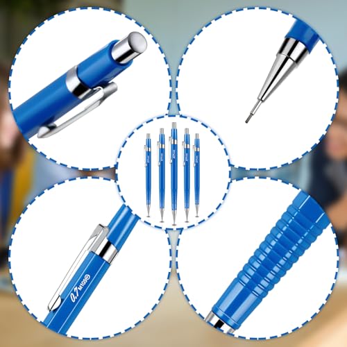 Image of Outus 8 Pcs Mechanical Pencil Metal Retractable Automatic Drafting Pencils Refills for Writing Drawing Signature Sketching Illustration Student Teacher Appreciation Gifts (0.7 mm, Blue)