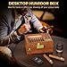 XIFEI Cigar Humidor Box, Cedar Wood Desktop Cigar Case with Digital Hygrometer, Humidifier, Divider, Accessories Drawer and Combination Lock, Glass Top Humidors Gift for Men (Brown)