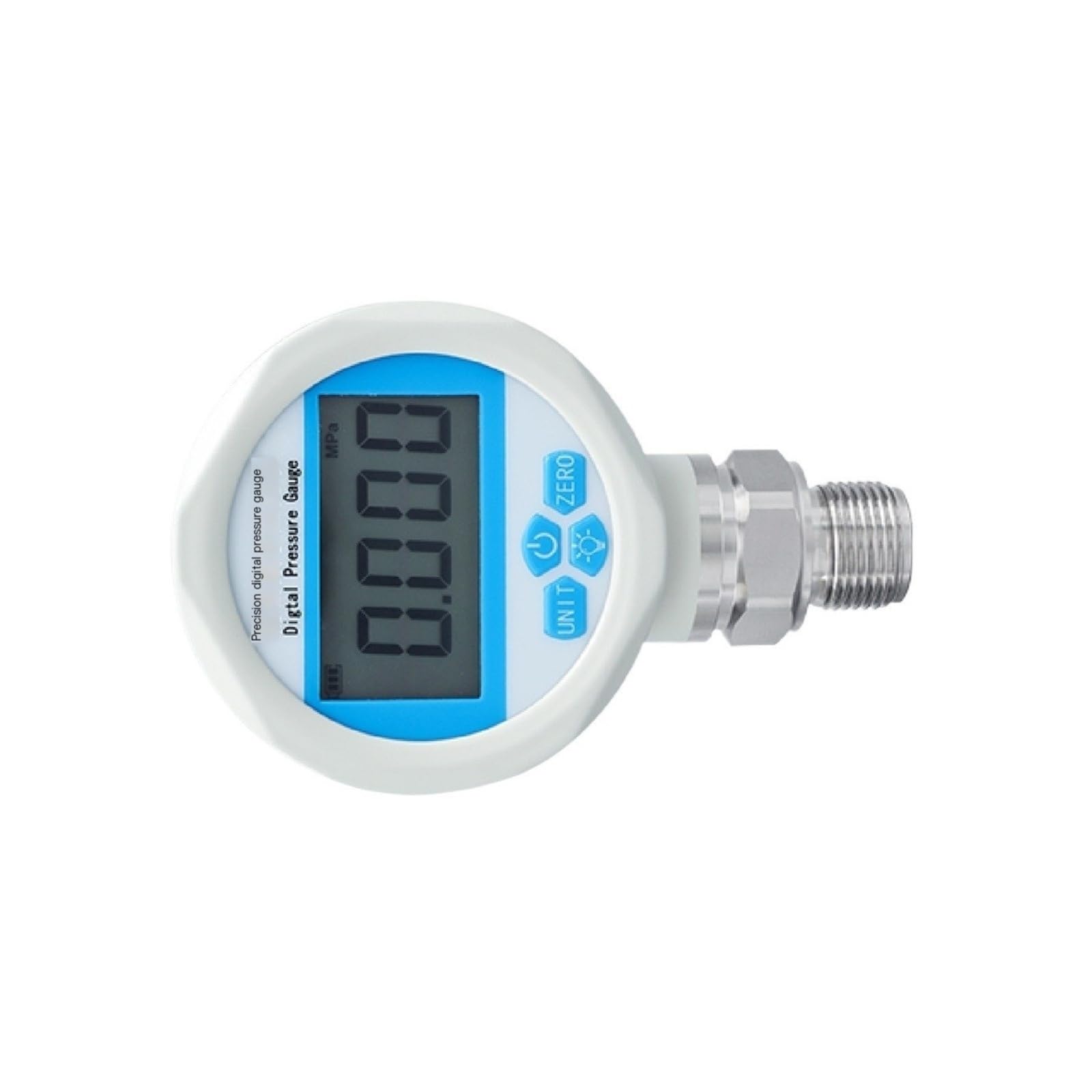 ‌Digitales Manometer aus Edelstahl, YB60A Präzisionsmanometer 60 mm NPT1/2 −100 kPa ~ 100 MPa(0-300kPa)