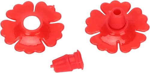 Miniatura 9 de Comedero para colibríes, 30 juegos de flores de plástico para colgar puertos de alimentación de pájaros, piezas de repuesto, suministros de