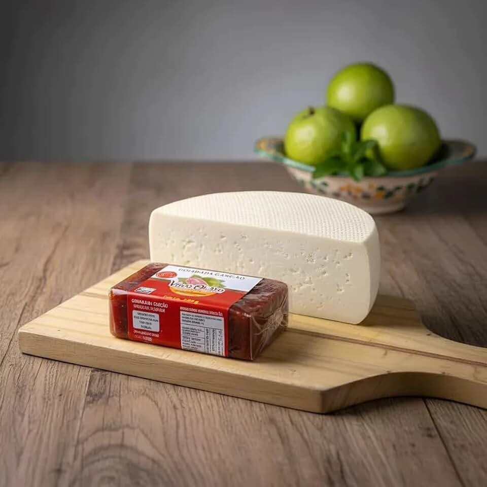 Kit Queijo Meia Cura 500g com Goiabada Cascão 250g Ideal para Café da Manhã Sobremesas Lanches e Presentes