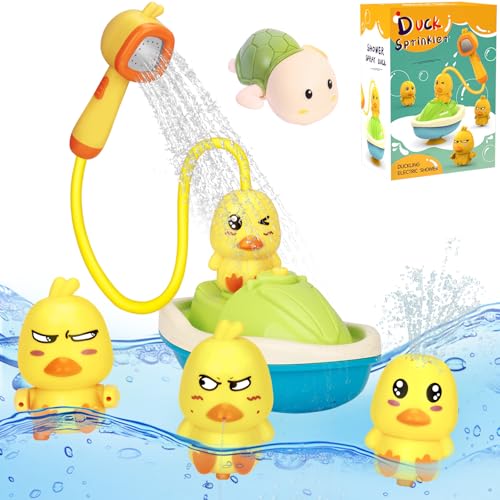 KIMIGO Badewannenspielzeug,Enten-Badespielzeug-Set,Badespielzeug Baby ab 1 Jahr,Spielzeug Badewanne,Geschenk 1 2 3 Jahre Junge MäDchen,Wasserspielzeug Kinder Ab 6-18 Monate,Aqua Play