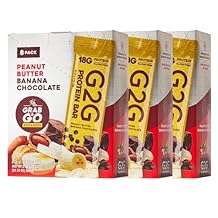 G2G Protein Bar, Peanut Butter Banana Chocolate, Healthy Snack, Delicious Meal Replacement, Gluten-Free, Clean Ingredients, Refrigerated for Freshness, 24 Count 3 Packs of 8