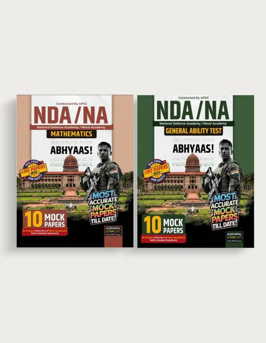 Image of Examcart UPSC NDA /NA Entrance Exam Practice Book Combo 2026 | Mathematics + General Ability Test (GAT) | 20 Abhyaas Mock Test Papers | National ... Exam (English) (Set of 2 Books) (NDA Conquer)