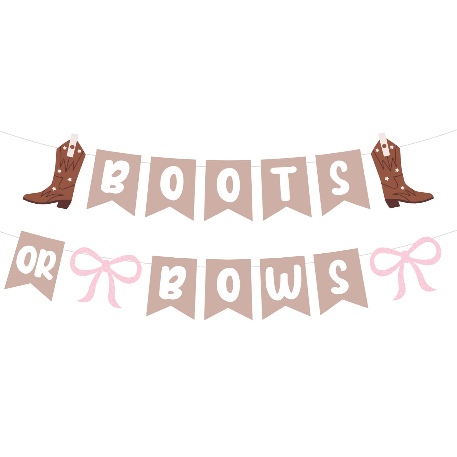 Boot or Bows Gender Reveal Banner