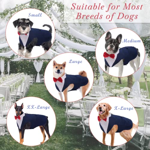 Disfraz Formal Para Perro Traje Smoking Talla Large Azul miniatura 5
