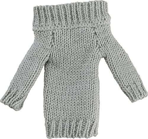 Vestido de suéter gris con hombros descubiertos Figma Styles casual para mujer