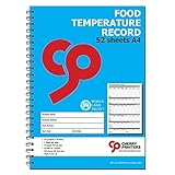 Cherry Food - Libro de registro de temperatura (A4, 52 páginas, 120 g/m²)