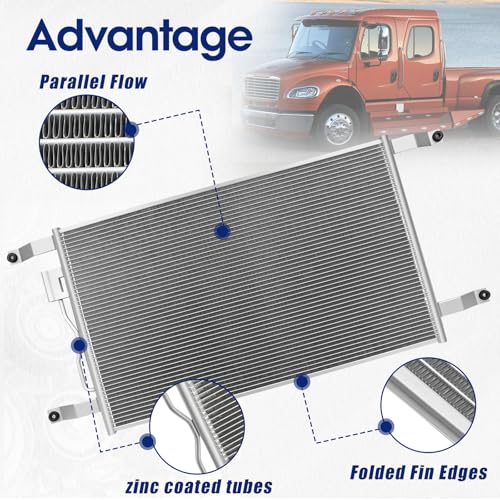 Image of Air Conditioning A /C Condenser Compatible with Freightliner Sterling Truck Models # 7-9057, HDH010020, HDH010003, 9240557, 9240609,BHT73002, BHT92710