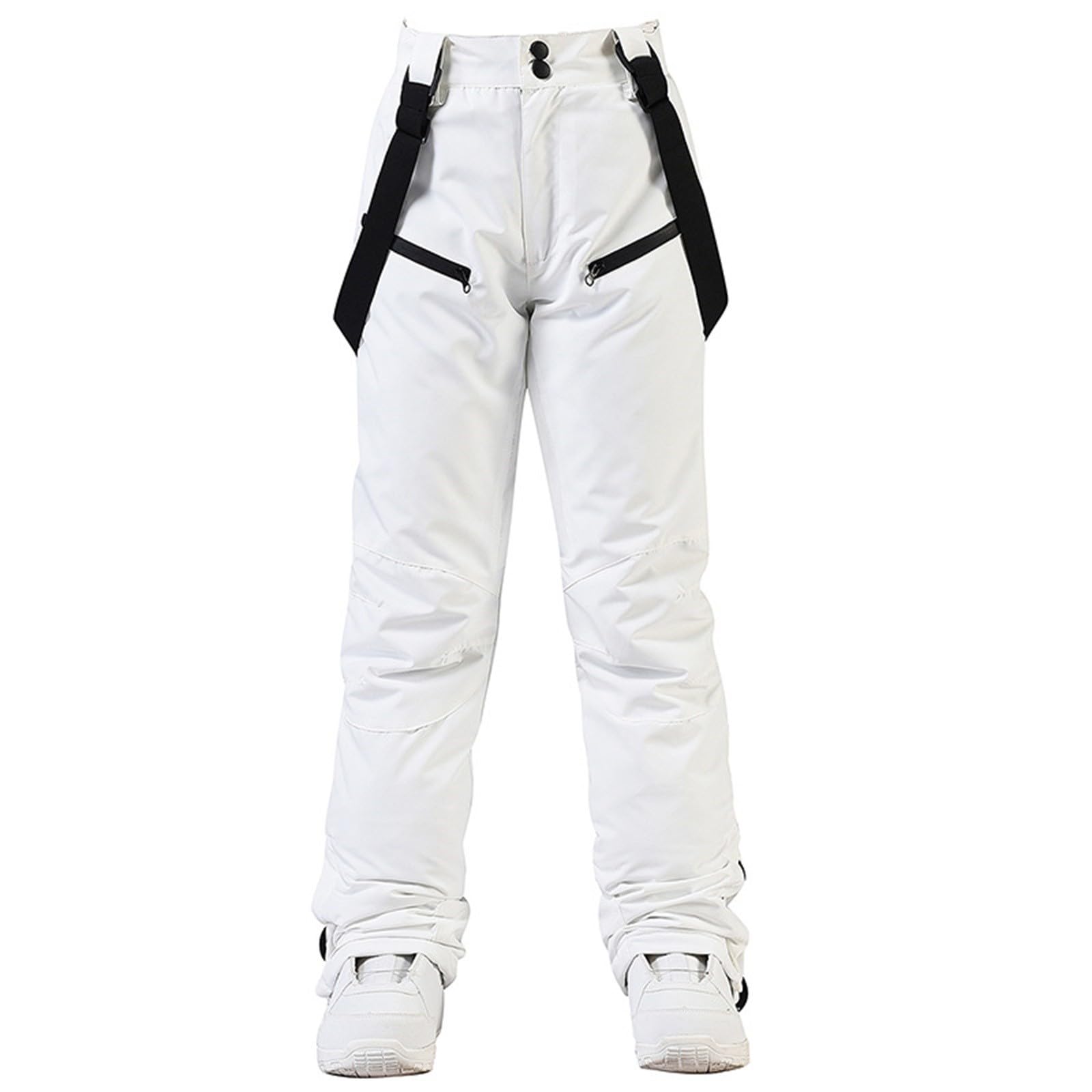 Leggings foderati da donna con bretelle isolanti tinta unita pantaloni tasca leggings per le donne UK