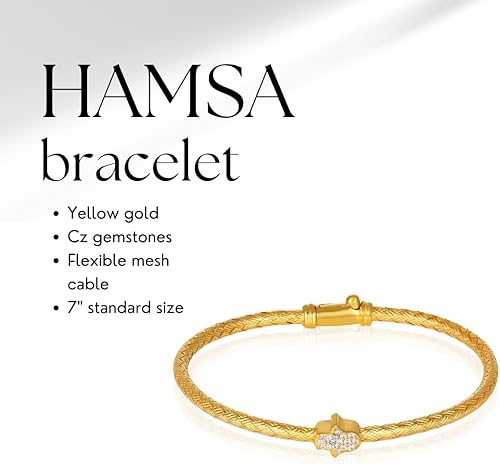Miniatura 8 de Hamsa Hand Bracelet Sterling Silver for Women and Girls Worn for Protection and Abundant Blessings  Beautiful Design for Everyday Wear