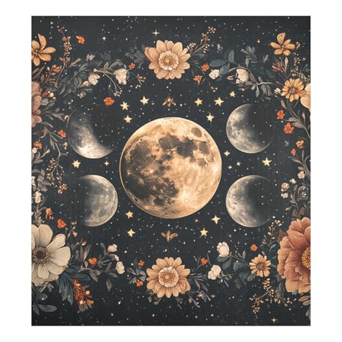 Cubierta magnética decorativa para lavavajillas, diseño de luna, flores negras, reutilizable, retro, imanes para nevera, decoración navideña, para lavavajillas, 23 x 26 pulgadas