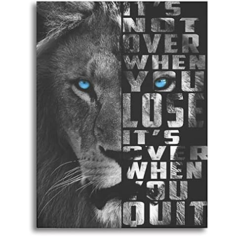 Lion Wall Art Canvas Fashion with Framed Beach Sea Painting for Living Room Bathroom Bedroom. Modern Prints Office Hallway and Stairs Christmas Cover