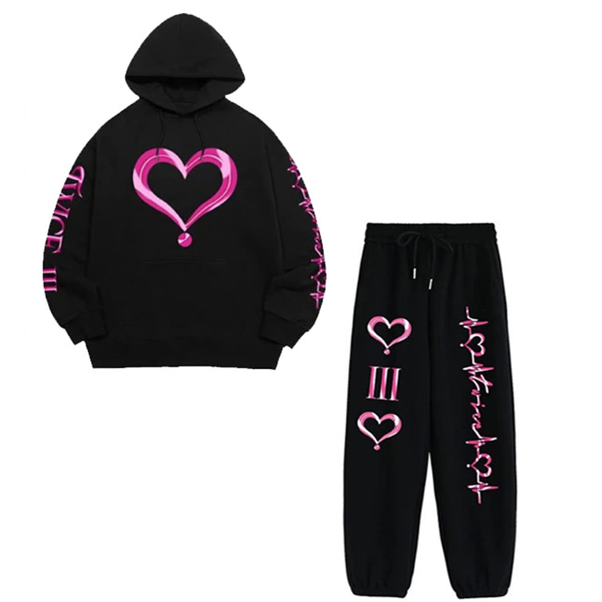 XkpopfansTwice Hoodie and Pant Set Merch Kpop 4th World Tour Concert Sweatsuit Pullover