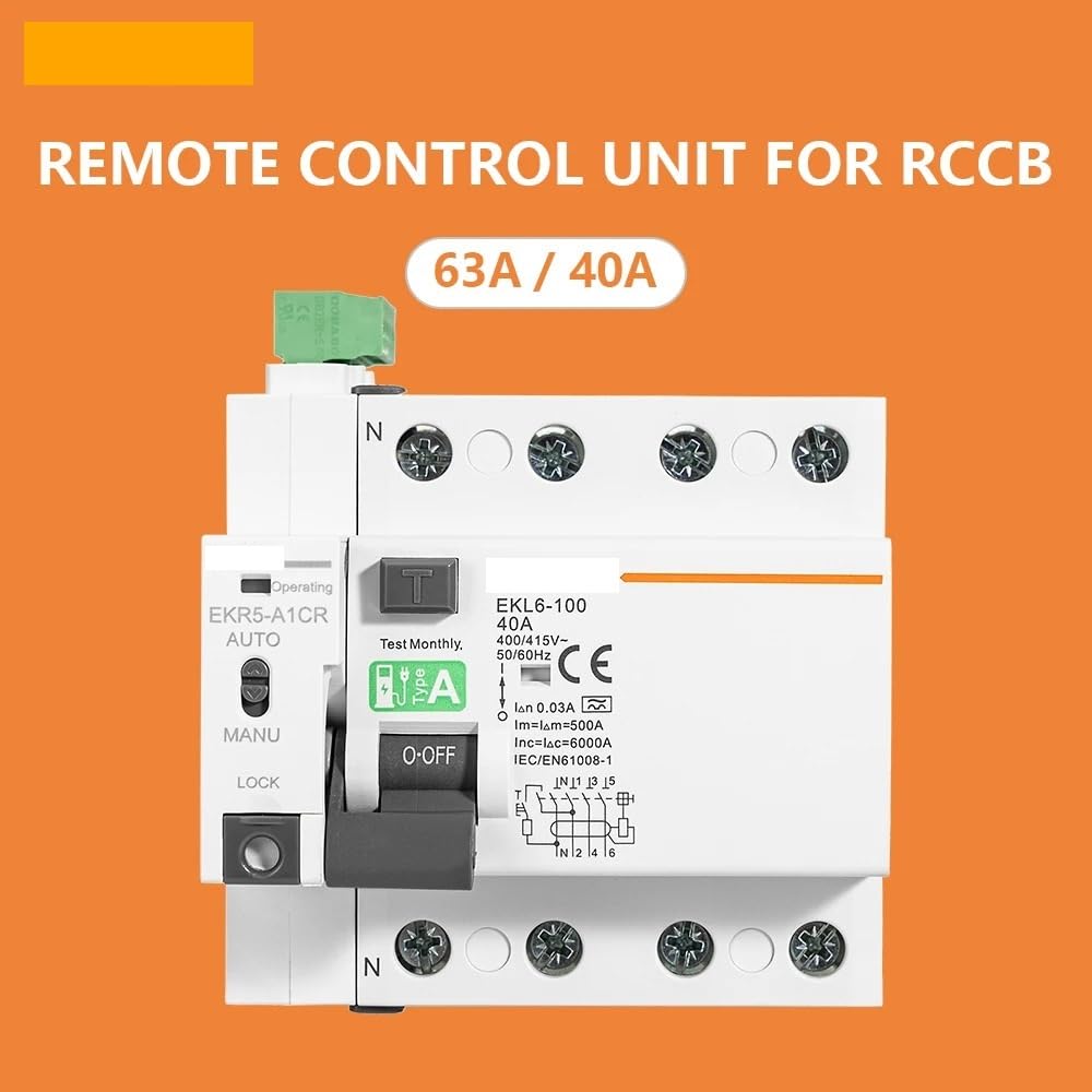 Magnetotermico unità di Controllo remoto for RCCB - 63A/40A, 400-415V AC(4,40A)
