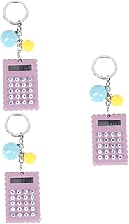TEHAUX 3 Peças Calculadora De Bolso Bolsa De Guloseimas Para Crianças Computadora Para Niños Pequena Calculadora Chaveiro Calculadora Para Crianças Bolsa De Doces Roxa Viagem Mini Aço
