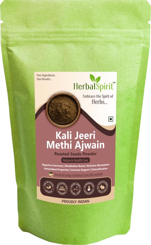 Herbal Spirit Kali Jeeri Methi Ajwain Mixture Powder, 400gm | Ancient Harmonious Fusion for Overall Well-Being