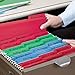 Smead FasTab Hanging File Folder, 1/3-Cut Built-in Tab, Letter Size, Assorted Primary Colors, 18 Count (64053)