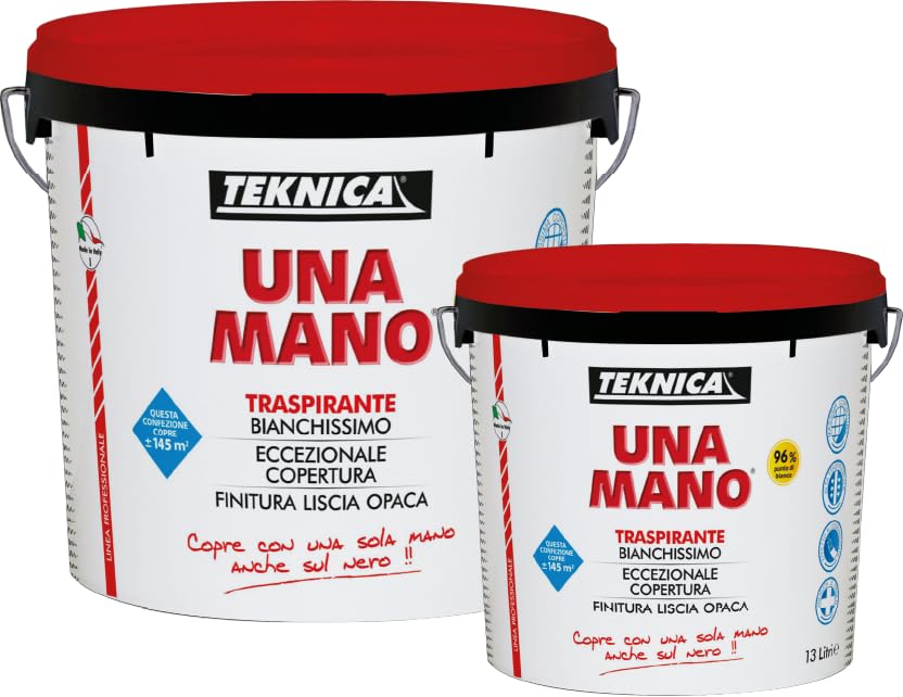 Generico TEKNICA Idropittura Lavabile Traspirante Una Mano, Super Coprente, 13 LT