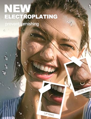 THUNARAZ 18g 20g Hypoallergenic Stainless Steel Nose Rings Hoop L Shape Nose Studs Cute Heart Square CZ Nose Bone Screw Nostril Piercing Jewelry for Women Men Silver 14K Gold Filled4