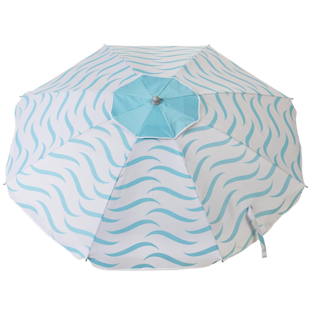 Aremar Sombrilla de Playa Antiviento Airvent, Protección UV 50+, 8 Varillas de Fibra de Vidrio, Mástil resistente, Funda de Transporte con Asa