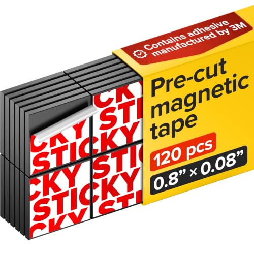 Image of Square Flexible Magnets with Adhesive Backing (120pcs) Magnetic Tape Magnet Strips for Whiteboard, Fridge - Stickers for Organization - Classroom Supplies (0.8 inchx0.08 inch /2x0.2cm)