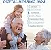 Hearing Aids, Miniature Hearing Amplifiers for Adults with Noise Cancelling,Rechargeable Hearing Aids for Seniors with Crystal Clear Sound, and LEDPower Display (Black)