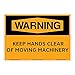 Warning/Keep Hands Clear of Moving Machinery Sign (OS1141WH-)|Weather Tuff Aluminum 10" X 7" Corner Mounting Holes|OSHA Signs|Sign for Business, Retail, Workplace, Restaurant, Medical Facility