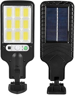 Genel Güneş Enerjili Sokak Lambaları Dış Mekan Otomatik LED Sokak Lambası Su Geçirmez PIR Hareket Sensörü 120 Derece Algılama Bahçeler için 3 Ayarlanabilir Mod Yollar Şeritler Uzaktan Kumandalı Arka B