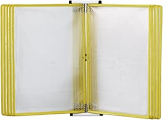 HSTBLEOO Carpeta con tapa de página montada en la pared, 10 paneles de doble cara, tamaño A4, pantalla de referencia de hojas sueltas (color: amarillo, tamaño: A)