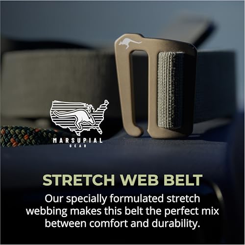 Marsupial Gear Stretch Web Belt - Tactical Belt with Elastic Webbing and Quick Release Buckle for Work and Outdoor Use2