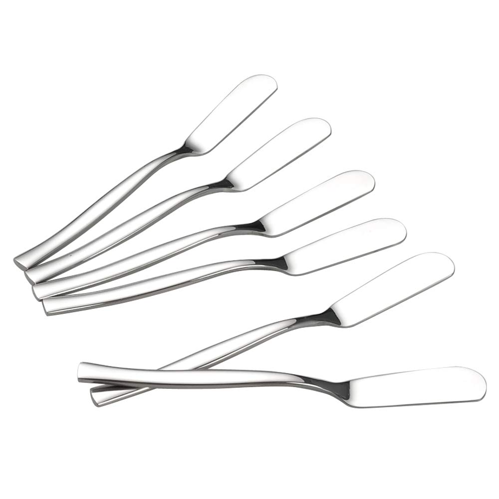 Qsbon 8-Piece Stainless Steel Cheese Spreaders Knives, Dinner Butter Knife Set