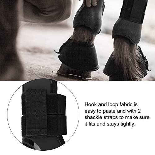 Horse-Leg-Guard-2-Pair-PU-Shell-Horse-Front-Back-Leg-Guard-Boot-Wrap-Protective-Boots-Horse-Fly-Protection-Leg-Guards-Set-During-JumpM-Black