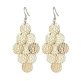 Girl Era Sexy Gold Plated Earrings Popular Round Plates Drop Dangle Earrings for Womens