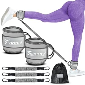 Ankle Resistance Bands with Cuffs, Ankle Bands for Working Out, Glutes Workout Equipment, Butt Exercise Equipment for Kickbacks Hip Fitness Training, Legs Resistance Bands for Women & Men