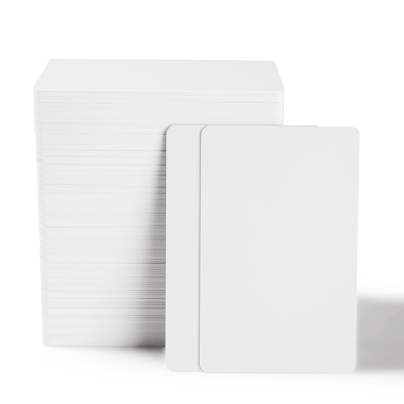 SENENQU Lot de 250 cartes vierges en PVC imprimable,Cartes d'identité de visite en plastique,Compatibles avec toutes les imprimantes de cartes en plastique de bureau, 30 mm, 85.5 mmx54 mm,Blanc
