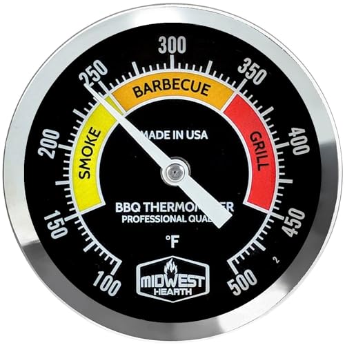 Midwest Hearth 5" Smoker Thermometer (Black Dial)