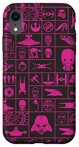 Coque Star Wars Galactic Grid Rose pour iPhone XR - Accessoire tendance pour les sorties urbaines