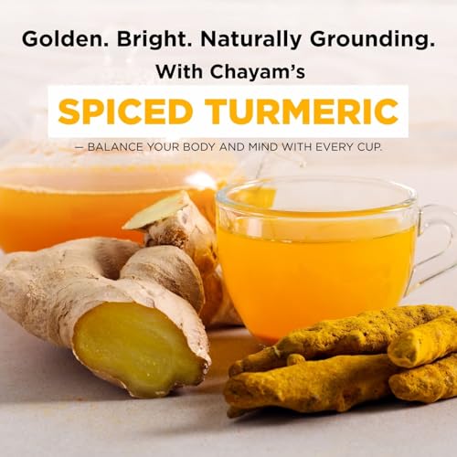 Image of CHAYAM Spiced Turmeric Herbal Infusion | 50g Loose Herbal Tisane with Turmeric, Clove, Ginger, Lemongrass, Black Pepper & Bergamot Flavour | Detox & Immunity Boost | Premium Reusable Tin | 100% Ayurvedic Blend