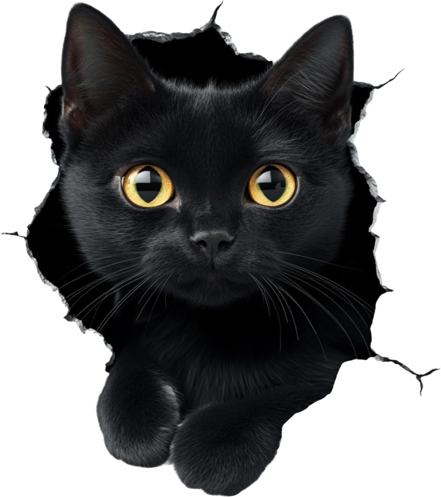 cat Toilet Seat Lid Decals, Non Transparent, Cover Marks, No Unsightly Film, No White Edges, 26cm Tall, Weatherproof, Multi Purpose Cute Kitten Vinyl Stickers