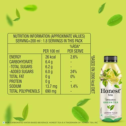 Image of Coca-Cola Honest Tea - Lemon Tulsi 350ml X 4, Green Tea, 1400 Grams