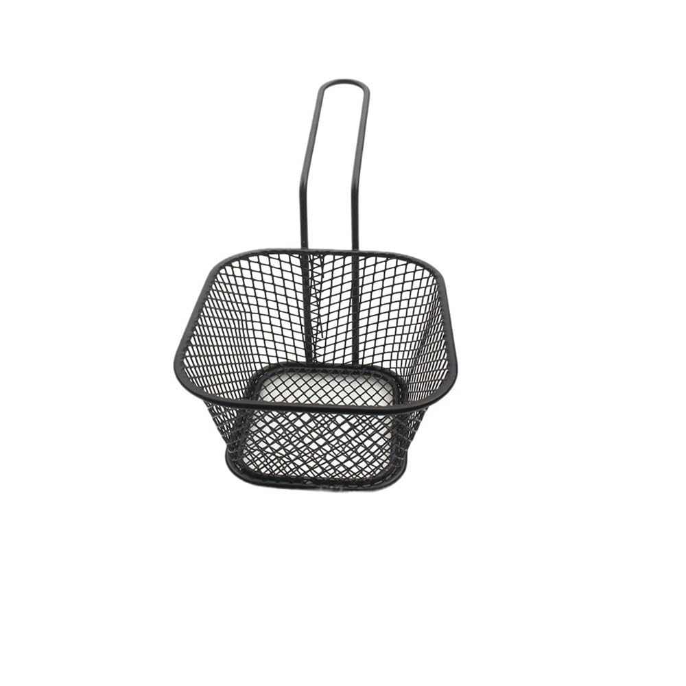 IUokLU Fry Basket Stainless Steel Fry Basket Mesh Kitchen Tool Colander Mini Potato Chip Fryer Cooking Deep Strainer (Black)