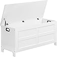 GAOMON Storage Bench with Cushion, 39.4” Wooden Chest Storage Box with 2 Safety Hinges, Entryway Benches with Flip-Top, Large Trunk for Living Room, Bedroom, Easy Assembly